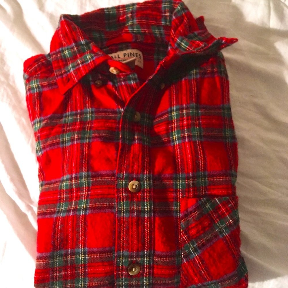 Woolrich Tall Pines XS mens flannel plaid shirt red green